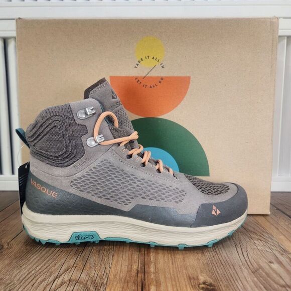 Vasque 7417 Breeze LT NTX Women Sz 7.5 M Gray Vibram Trekking Hiking Ankle Boots - Picture 1 of 11